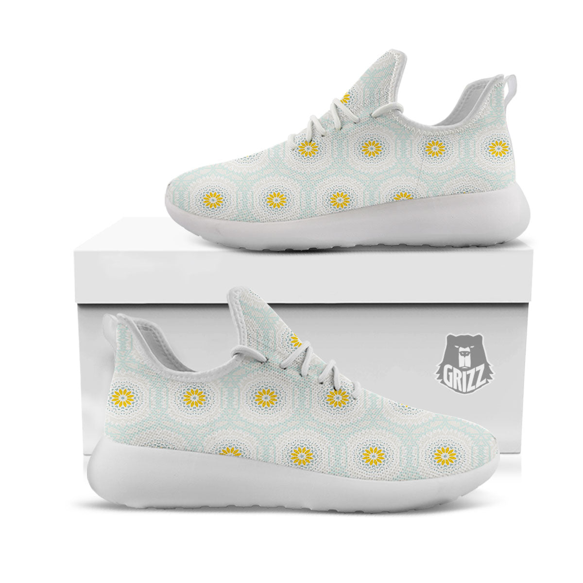 Floral Bohemian Pastel Print Pattern White Athletic Shoes-grizzshop