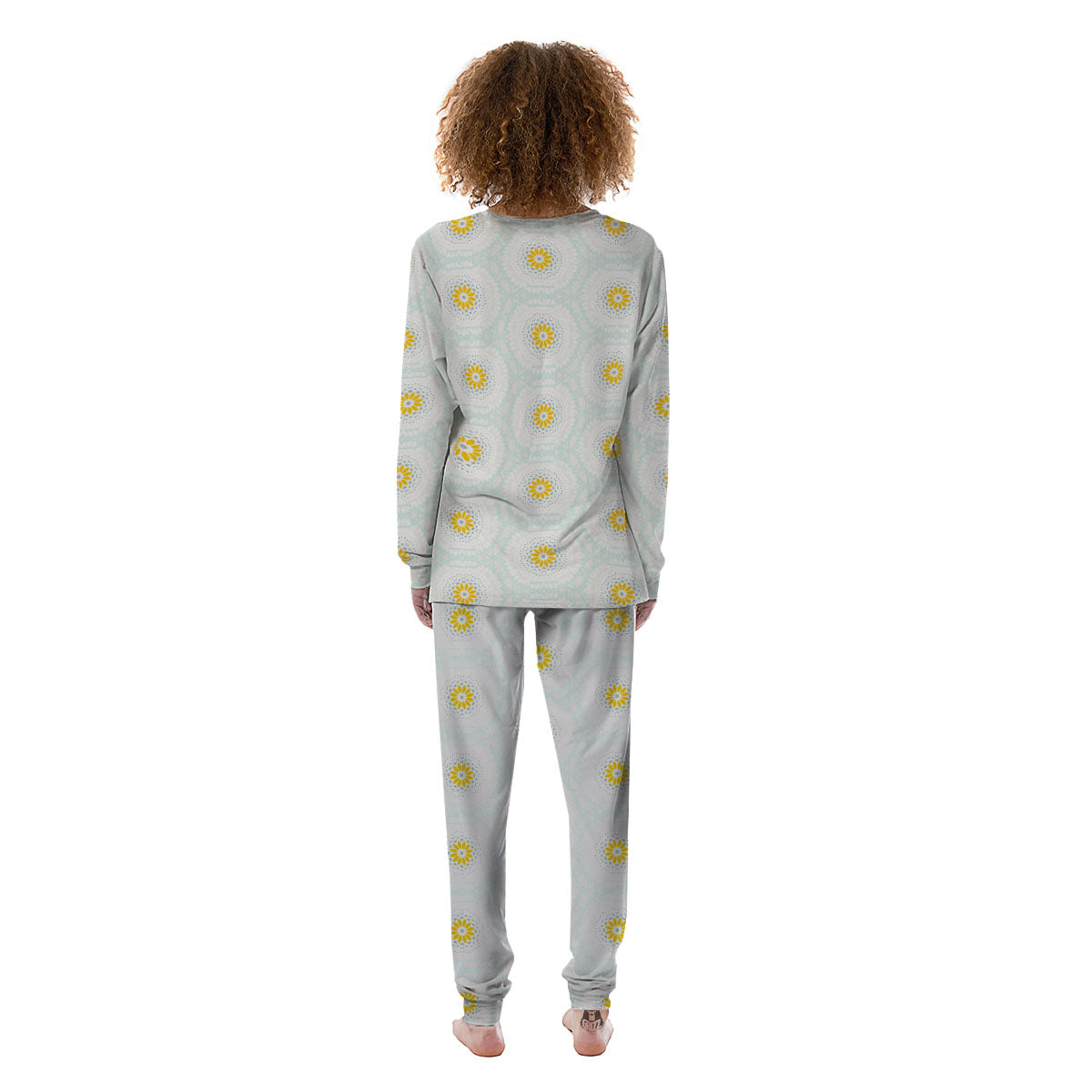 Floral Bohemian Pastel Print Pattern Women's Pajamas-grizzshop