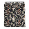 Floral Bunny Rabbit Pattern Print Duvet Cover Bedding Set-grizzshop
