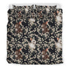 Floral Bunny Rabbit Pattern Print Duvet Cover Bedding Set-grizzshop