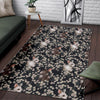 Floral Bunny Rabbit Pattern Print Floor Mat-grizzshop