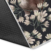 Floral Bunny Rabbit Pattern Print Floor Mat-grizzshop