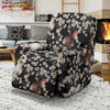 Floral Bunny Rabbit Pattern Print Recliner Cover-grizzshop