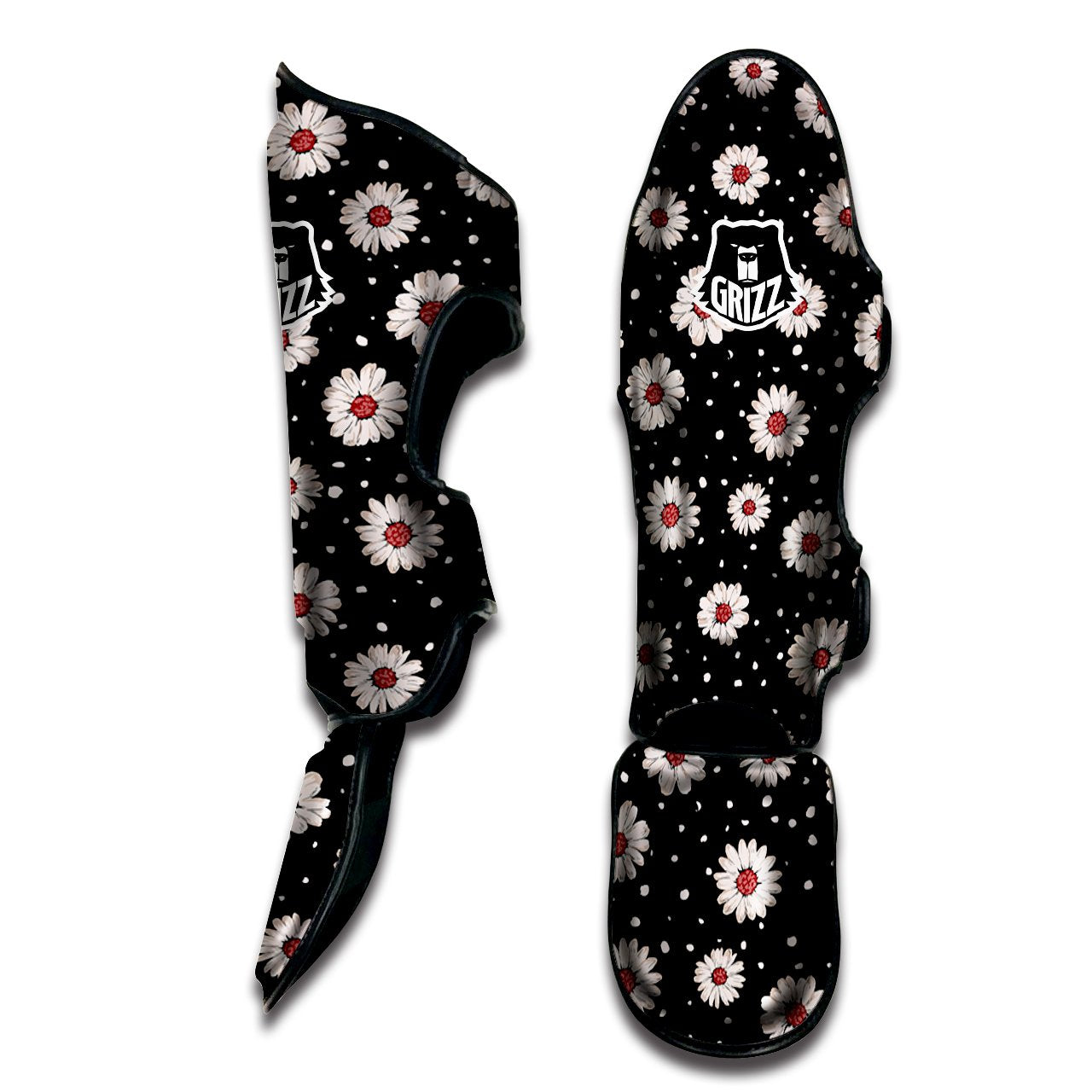 Dart Yellow And Black Print Pattern Muay Thai Shin Guards