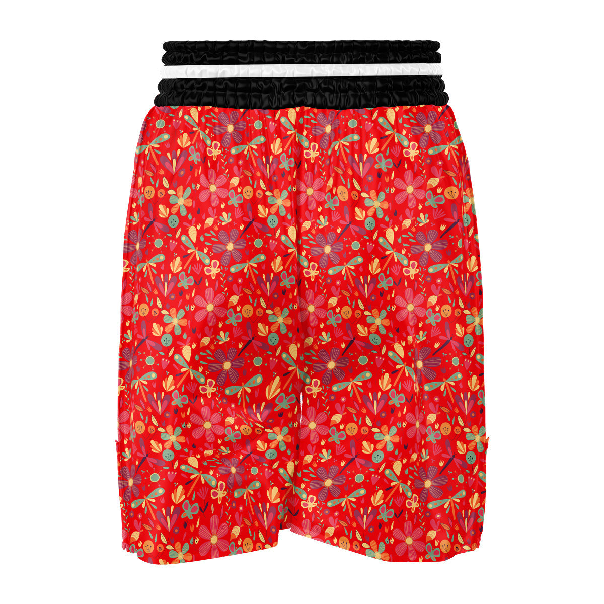 Floral Dragonfly Christmas Print Pattern Boxing Shorts-grizzshop