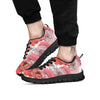 Floral Flower Pink Peony Print Pattern Black Sneaker-grizzshop