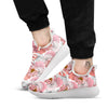 Floral Flower Pink Peony Print Pattern White Athletic Shoes-grizzshop