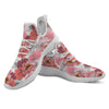 Floral Flower Pink Peony Print Pattern White Athletic Shoes-grizzshop