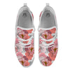 Floral Flower Pink Peony Print Pattern White Athletic Shoes-grizzshop