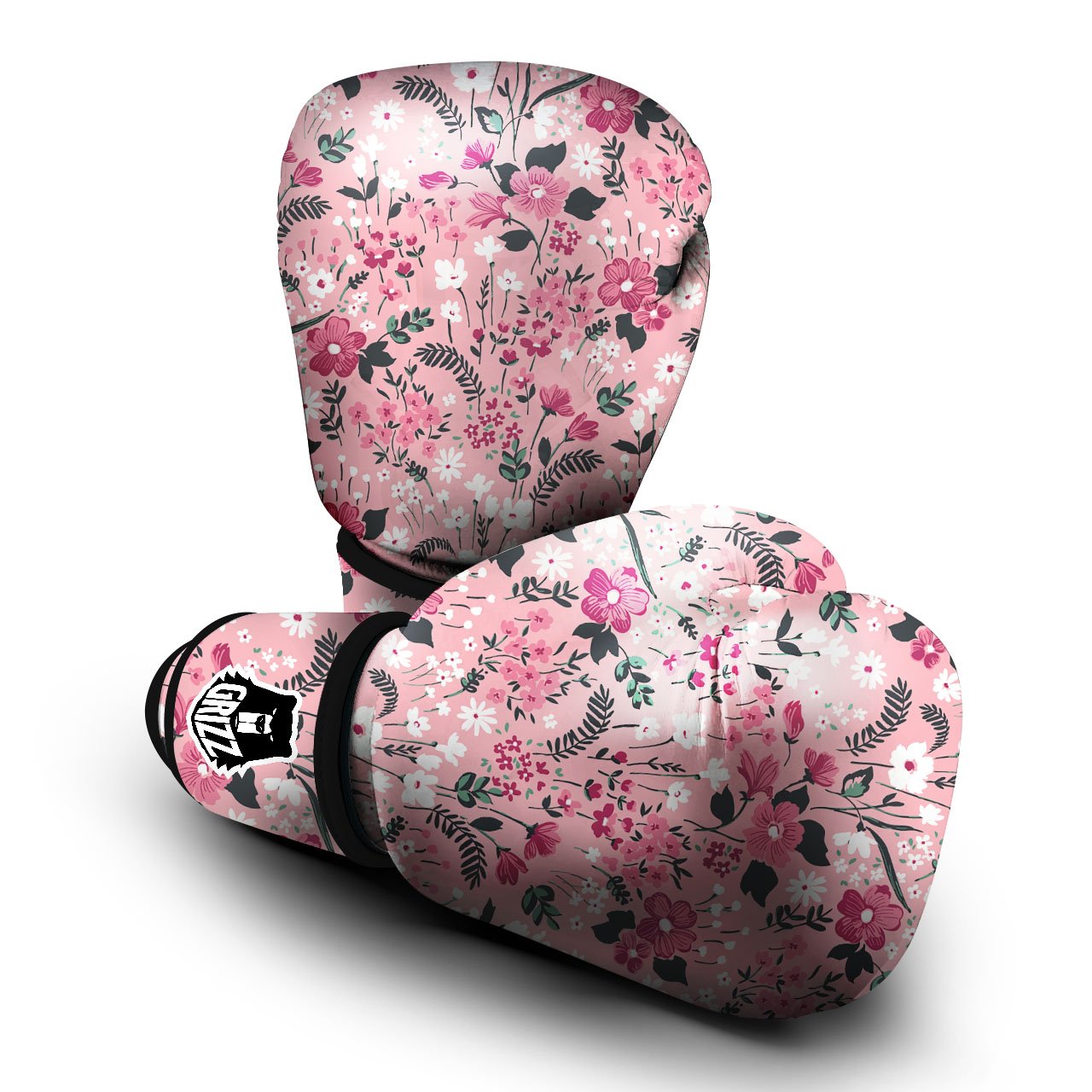 Floral Flower Pink Print Pattern Boxing Gloves-grizzshop