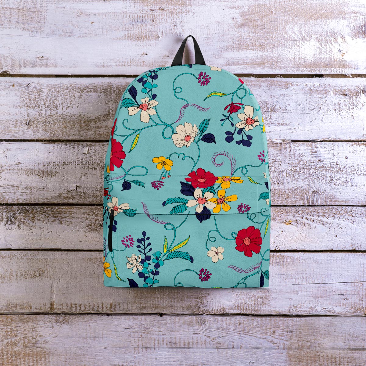 Floral Flower Print Backpack-grizzshop