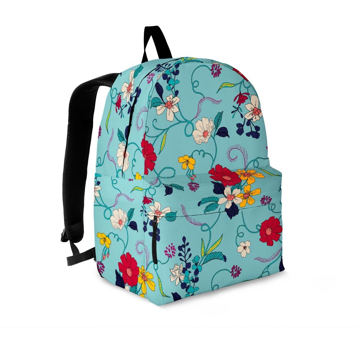 Floral Flower Print Backpack-grizzshop