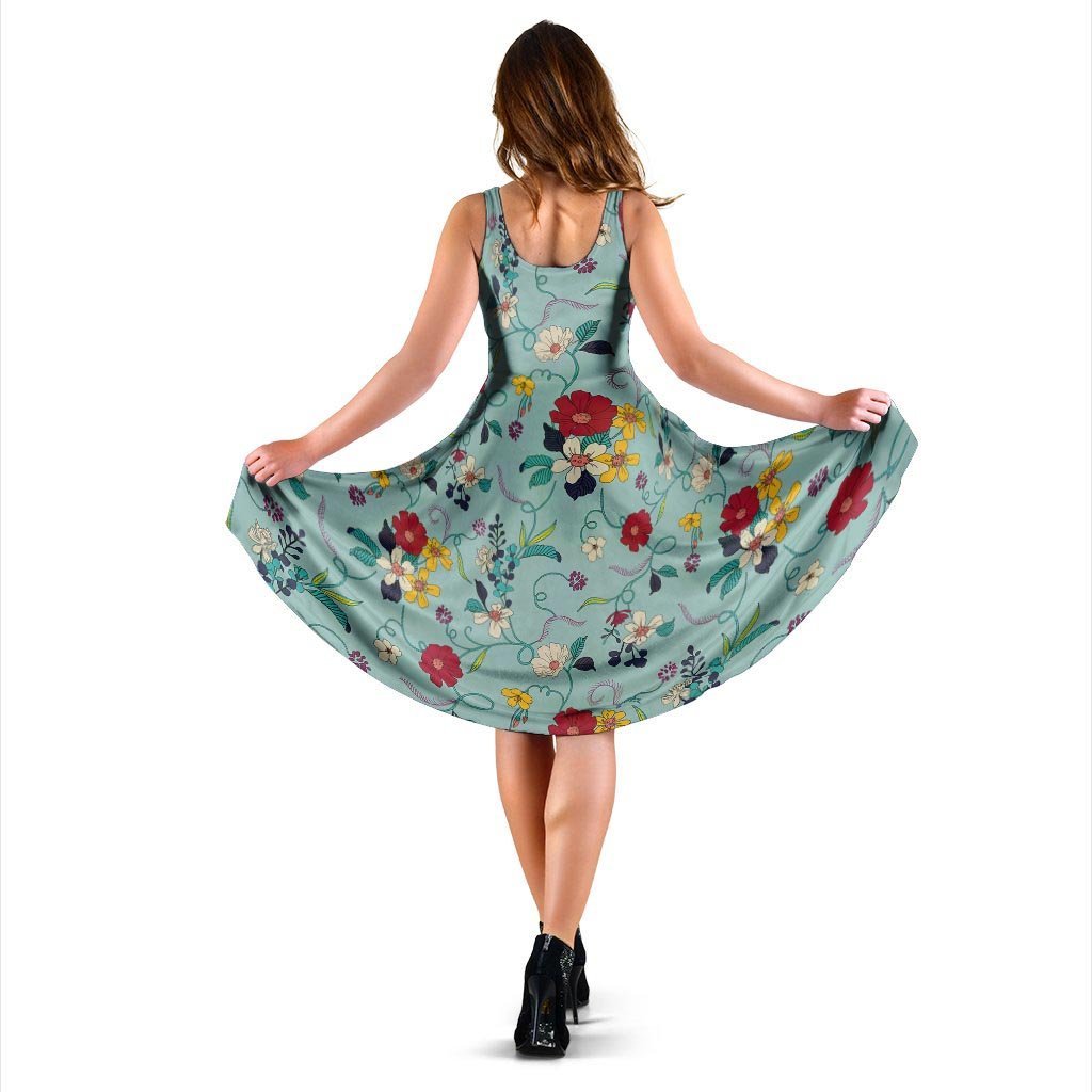 Floral Flower Print Dress-grizzshop