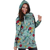 Floral Flower Print Hoodie Dress-grizzshop