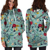 Floral Flower Print Hoodie Dress-grizzshop