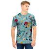 Floral Flower Print Men T Shirt-grizzshop