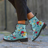 Floral Flower Print Men's Boots-grizzshop