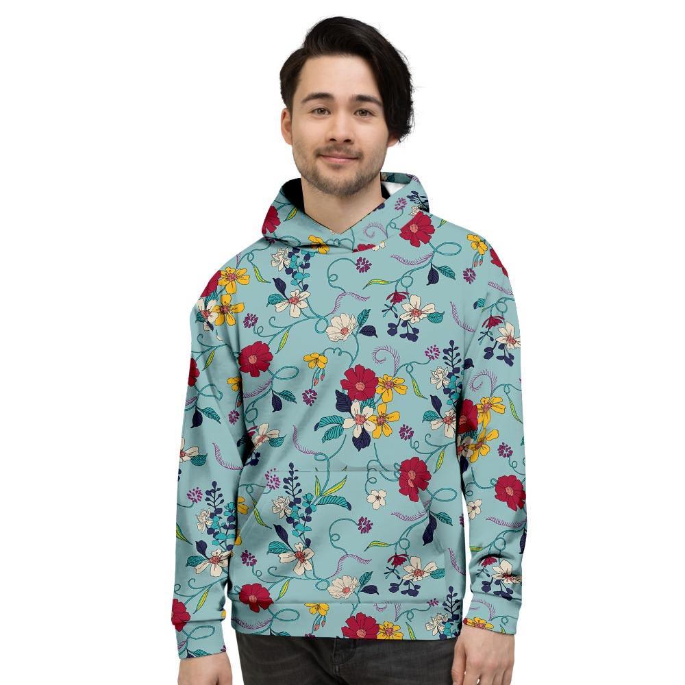 Floral Flower Print Men's Hoodie-grizzshop