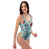 Floral Flower Print One Piece Swimsuite-grizzshop