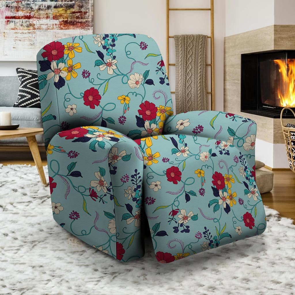 Floral Flower Print Recliner Cover-grizzshop