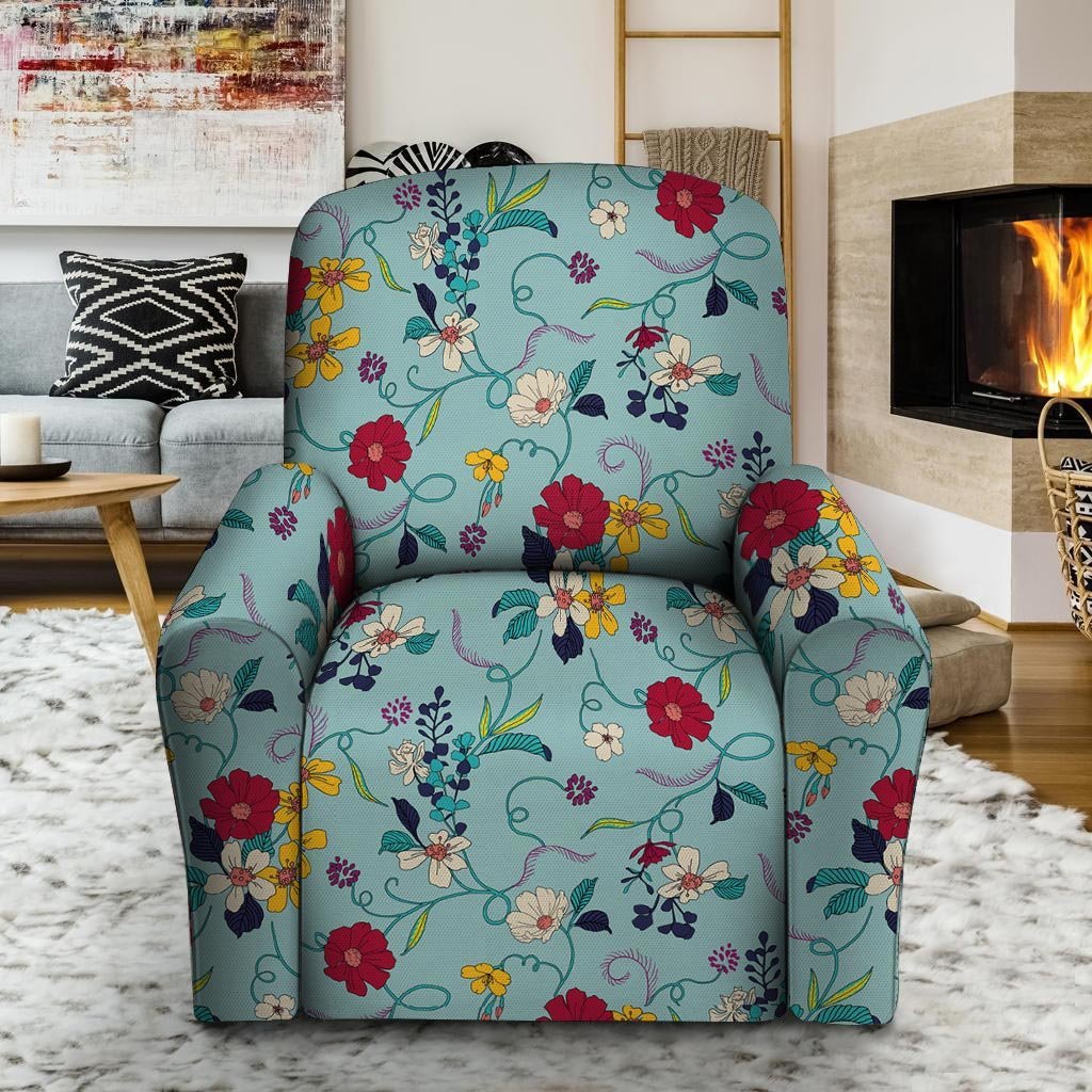 Floral Flower Print Recliner Cover-grizzshop