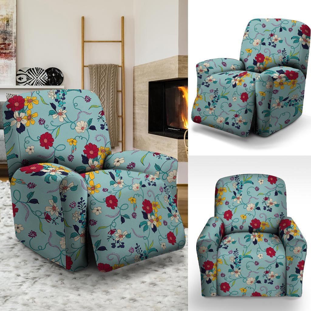 Floral Flower Print Recliner Cover-grizzshop