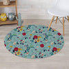 Floral Flower Print Round Rug-grizzshop