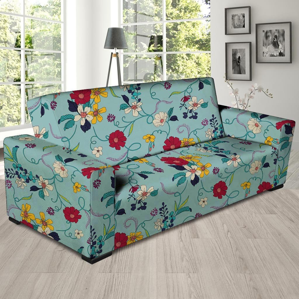 Floral Flower Print Sofa Cover-grizzshop