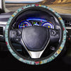 Floral Flower Print Steering Wheel Cover-grizzshop