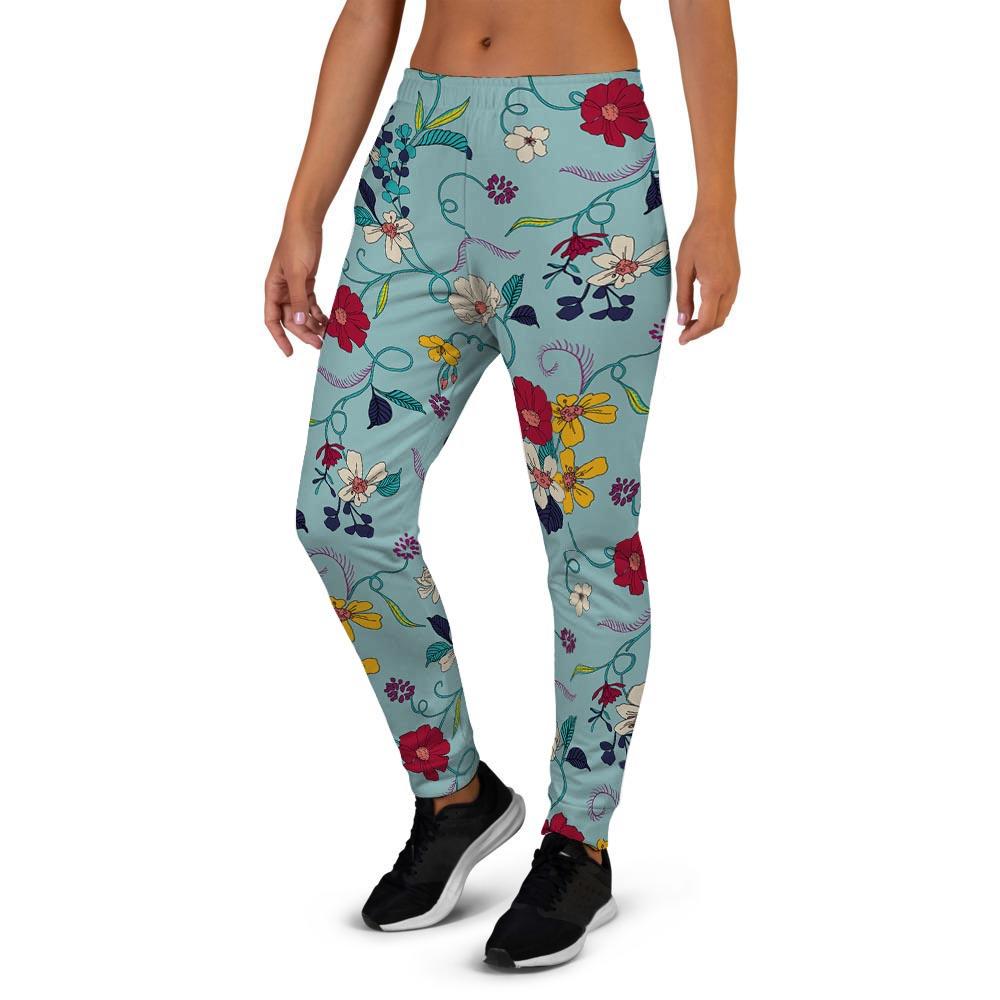 Floral Flower Print Women's Joggers-grizzshop