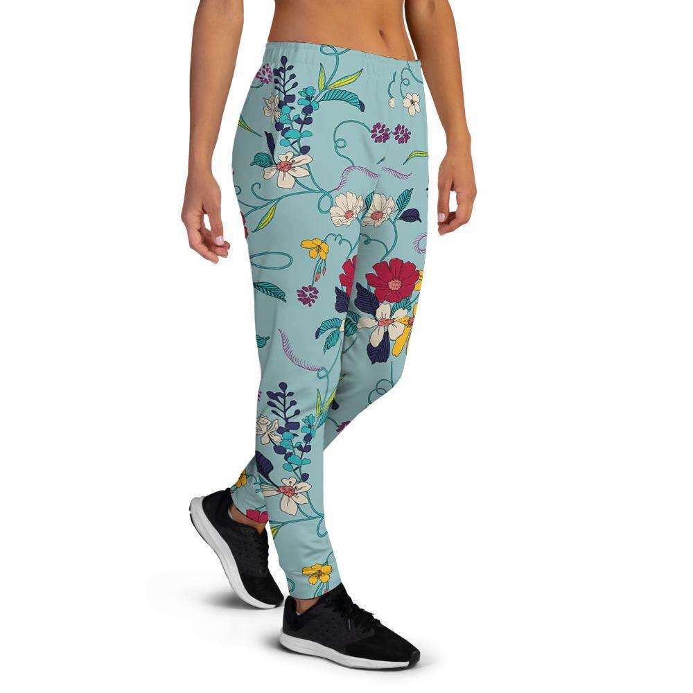 Floral Flower Print Women's Joggers-grizzshop