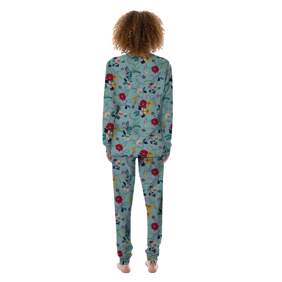 Floral Flower Print Women's Pajamas-grizzshop