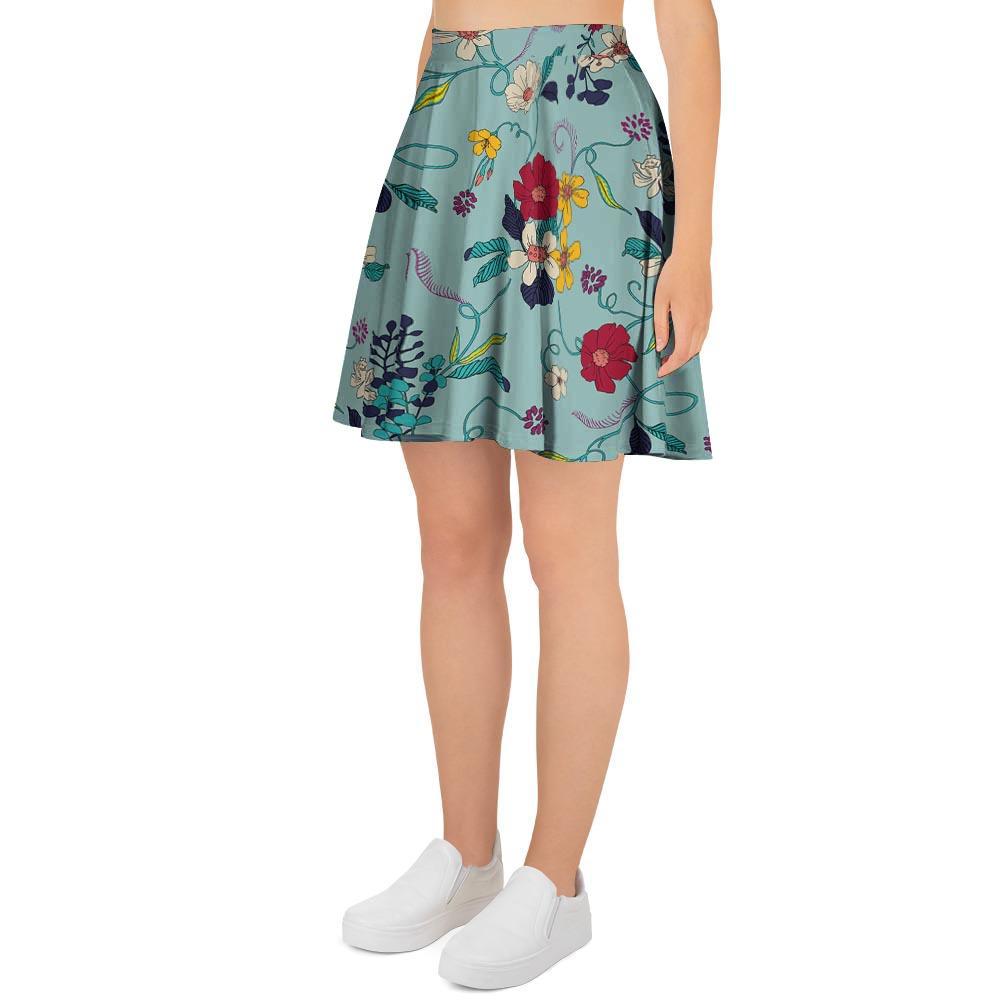Floral Flower Print Women's Skirt-grizzshop