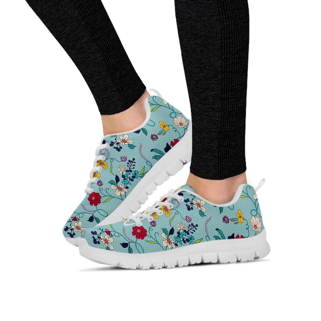 Floral Flower Print Women's Sneakers-grizzshop