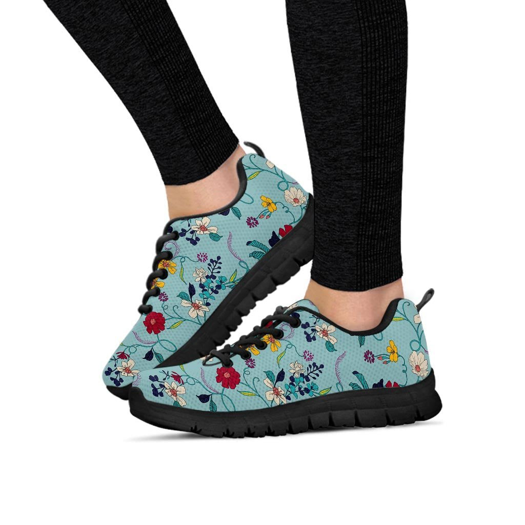 Floral Flower Print Women's Sneakers-grizzshop