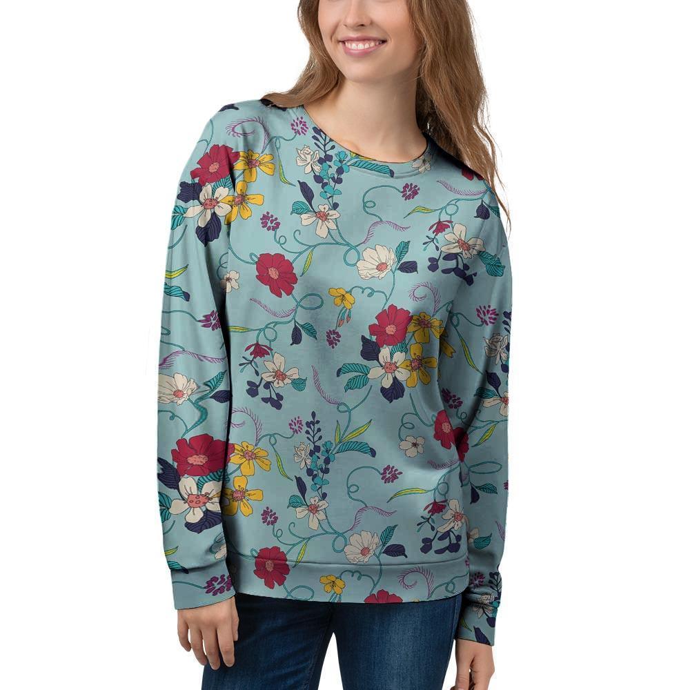 Floral Flower Print Women's Sweatshirt-grizzshop