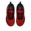 Floral Flower Red Rose Print Pattern Black Sneaker-grizzshop