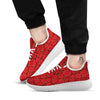 Floral Flower Red Rose Print Pattern White Athletic Shoes-grizzshop