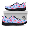 Floral Flower Rose Pansy Print Pattern Black Sneaker-grizzshop