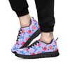 Floral Flower Rose Pansy Print Pattern Black Sneaker-grizzshop