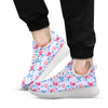 Floral Flower Rose Pansy Print Pattern White Athletic Shoes-grizzshop