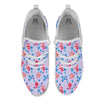 Floral Flower Rose Pansy Print Pattern White Athletic Shoes-grizzshop