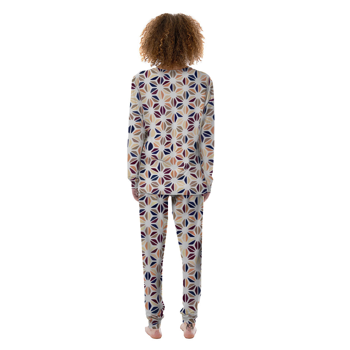 Floral Geometric Print Women's Pajamas-grizzshop