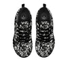 Floral Hawaiian Monochrome Print Pattern Black Sneaker-grizzshop