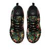 Floral Hawaiian Print Pattern Black Sneaker-grizzshop