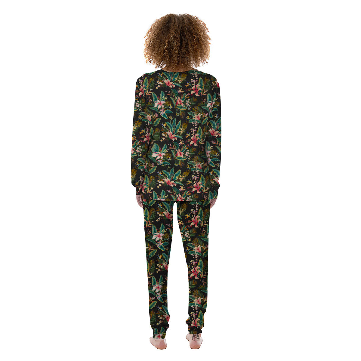 Floral Hawaiian Print Pattern Women's Pajamas-grizzshop