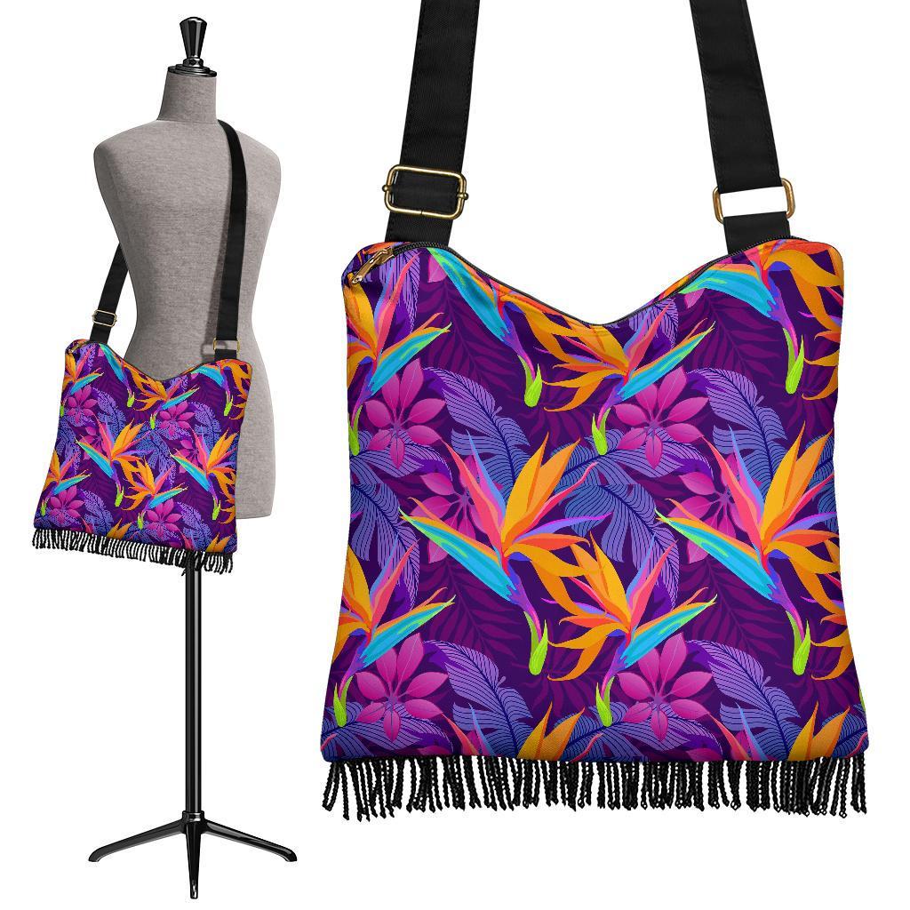 Floral Hawaiian Tropical Palm Leaves Pattern Print Crossbody Bags-grizzshop