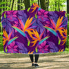 Floral Hawaiian Tropical Palm Leaves Pattern Print Hooded Blanket-grizzshop