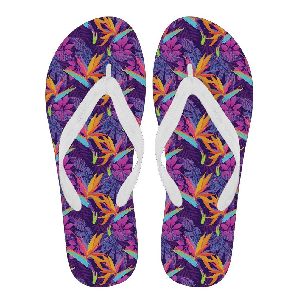 Floral Hawaiian Tropical Palm Leaves Pattern Print Men & Women Flip Flops-grizzshop