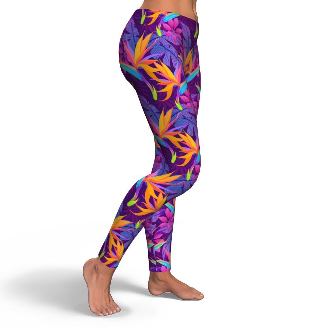 Floral Hawaiian Tropical Palm Leaves Pattern Print Pattern Women Leggings-grizzshop